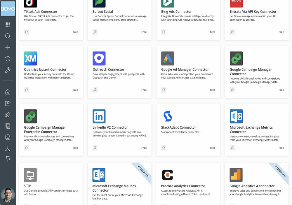 Connect your entire data ecosystem.  Use pre-built connectors and cloud integrations to securely centralize cloud, on-premises, and proprietary systems in one place.