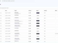 Payout link dashboard