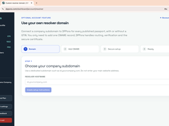 Custom resolver domain — guided branded passport links (demo account)