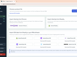 Catalogue imports — CSV, Excel, Shopify and Pimcore (demo account)