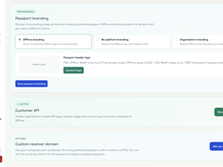 Passport branding — company logos, API access and custom domains