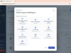 Product categories — sector-specific passport setup (demo account)