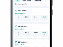 Review saved shifts and mileage history