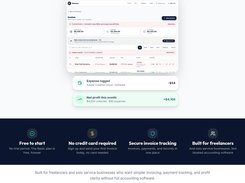 Homepage: Simple invoicing, expenses, payment tracking, and profit visibility for freelancers and solo service businesses.