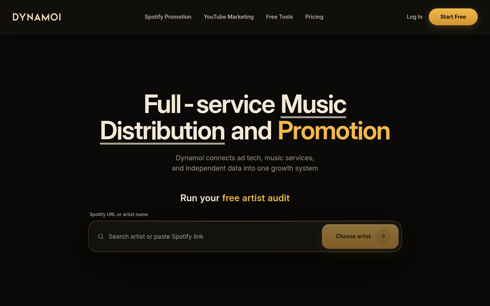 Dynamoi: music marketing for artists, labels, and AI agents