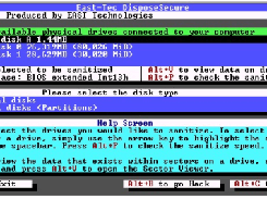 Navigate this interface in DOS after booting the program. It lets you easily and safely select drives to sanitize.