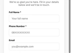 EasyChurch visitor self-registration form for Grace Assembly, with fields for name, phone, email, birthday, anniversary, visitor type, gender, and age group.