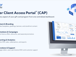 Manage gift card program content, promotions, reporting, operations, users, and permissions from one centralized portal.