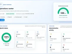 Central dashboard — device health and administrative activity