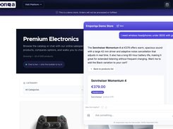 Chat on a storefront recommending one product with its price