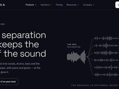 Stem separation into up to six stems: vocals, drums, bass, piano, guitar and other