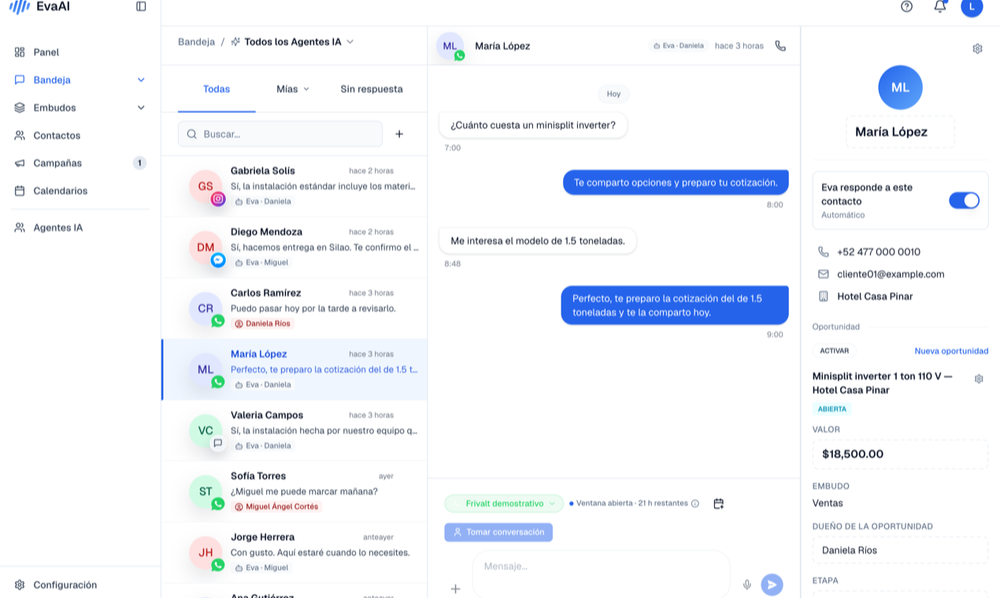 WhatsApp sales conversation and quote