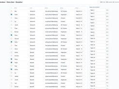 Seating chart software built into the diagram: guest list import, table assignments, meals and check-in