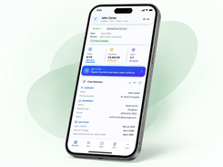 EverlyPro on a phone: case summary with tasks, balance, signed documents and the next task