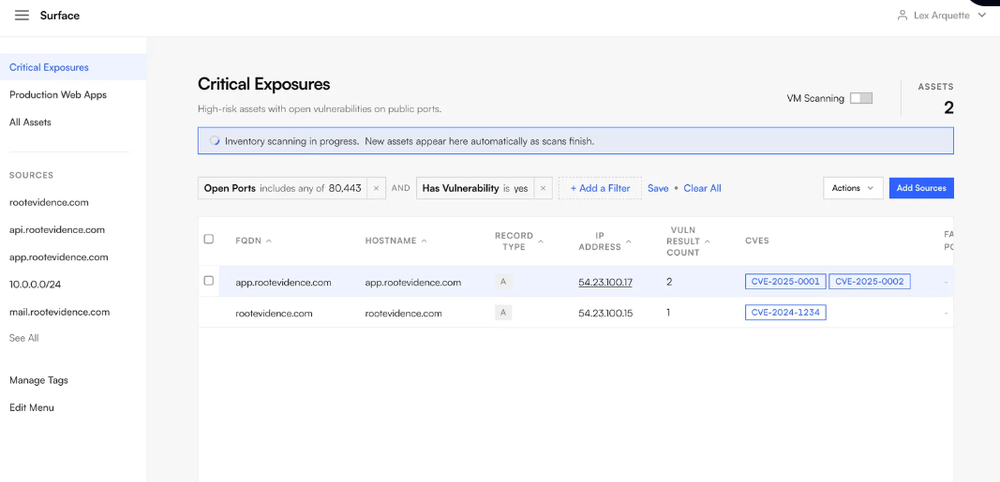 Evidence Platform Screenshot 1