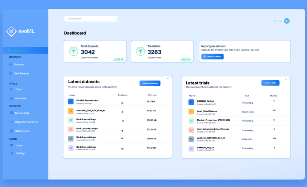 evoML Screenshot 1