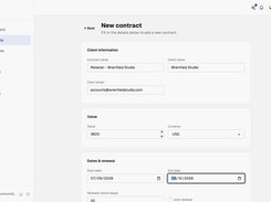 Adding a contract: end date, notice period and whether it renews automatically