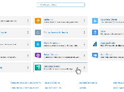 Salesforce App Launcher listing apps including a Fastcall Lightning tile.