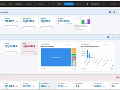 KPI Hub dashboard with Vendor Exposure, Margin, and AR sections containing KPI cards, a treemap, and a bar chart.