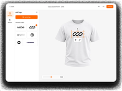Upload any logo and place it live on the product in the web-to-print editor