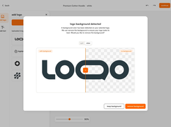 Automatic background removal on uploaded customer logos