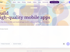 Fastshot home page: describe your app and build a native iOS and Android app