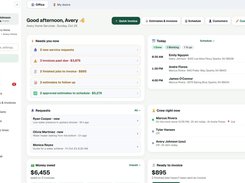 Office home: today's jobs, money and team at a glance