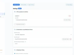 Selecting folders and files from the disk or network to be archived.