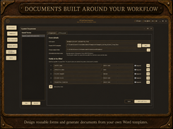 Design reusable forms and generate documents from your own Word templates.