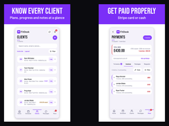 FitDesk client app screens