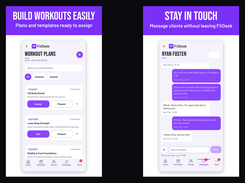FitDesk trainer app screens