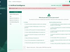 Flesk AI assistant screen with server-management action suggestions.