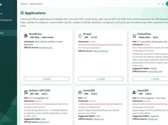 One-click application catalog for WordPress, Drupal, PrestaShop, and CRM software.
