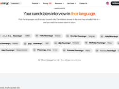 Candidates interview in their own language (60+), and you read the scored report in yours
