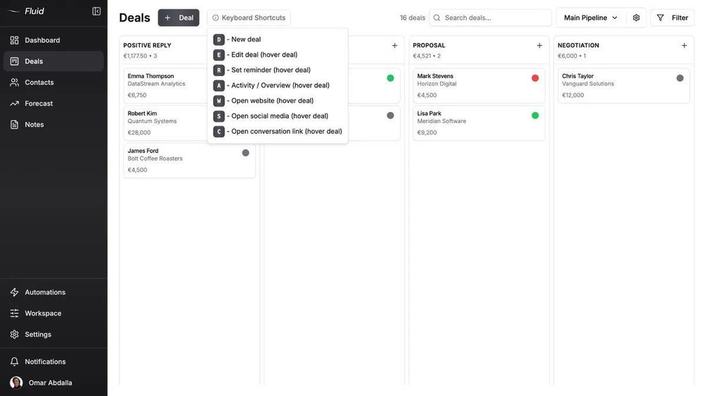 Fluid CRM Visual Pipeline