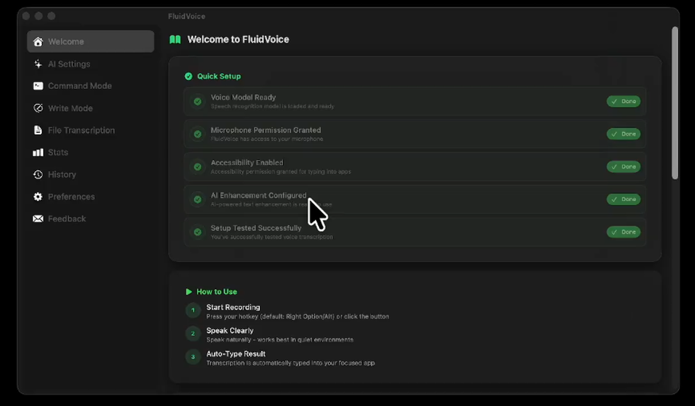 FluidVoice Screenshot 1