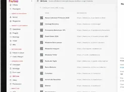 Flusia QR Code management page listing QR codes with names and destination URLs.