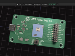 Radar Sensor XM125 in Flux's 3D board viewer