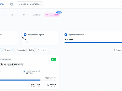 Promotions dashboard in Portuguese showing active promotions, posts being promoted, monthly budget progress, filters, and a promotion card.