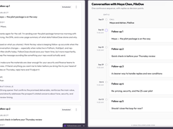 See every follow-up at a glance with a clear timeline of scheduled emails and upcoming send dates.