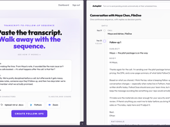 Turn a sales call transcript into a personalized 5-email follow-up sequence in seconds.