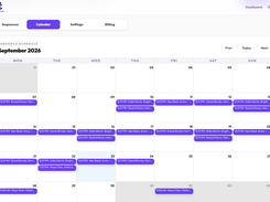 View all scheduled follow-ups in one calendar and see exactly when each email is planned to go out.