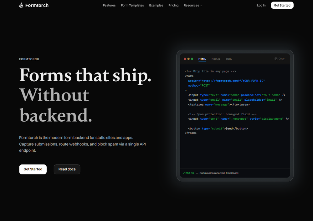 Formtorch Homepage
