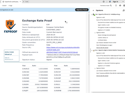Inspect a digitally signed exchange rate proof document