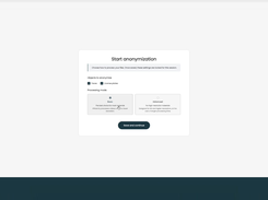 Gallio PRO start screen: choose what to anonymize, faces and license plates, and the processing mode, Basic or Advanced for high-resolution footage.