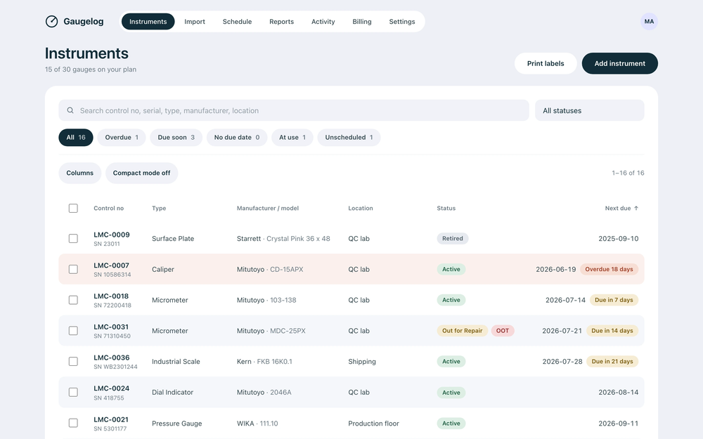 Gaugelog Screenshot 1