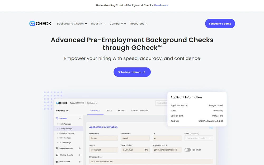 GCheck Dashboard