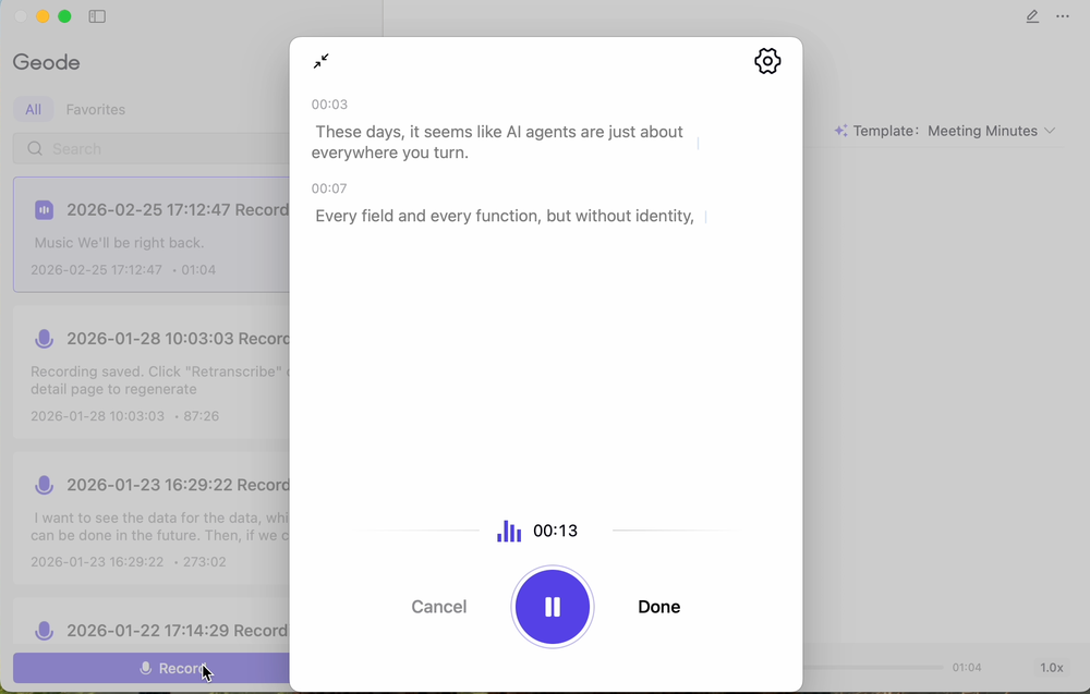 Real-time transcription