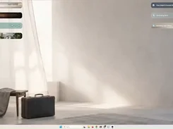 Windows desktop with several translucent Glass Desktop Box workspace bars arranged along the upper left and upper right edges.