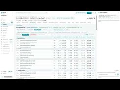 Gnosis web interface showing a schedule-of-rates page with navigation, controls, a large itemized cost table, and a right-side panel.